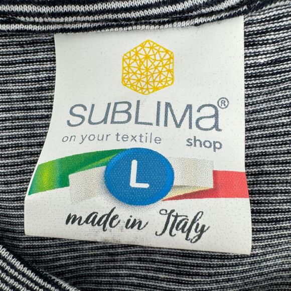 Vintage Sublima ROMA Italia Tee (L) Made in Italy Embroider Stripe Euro Tourist - Picture 7 of 10